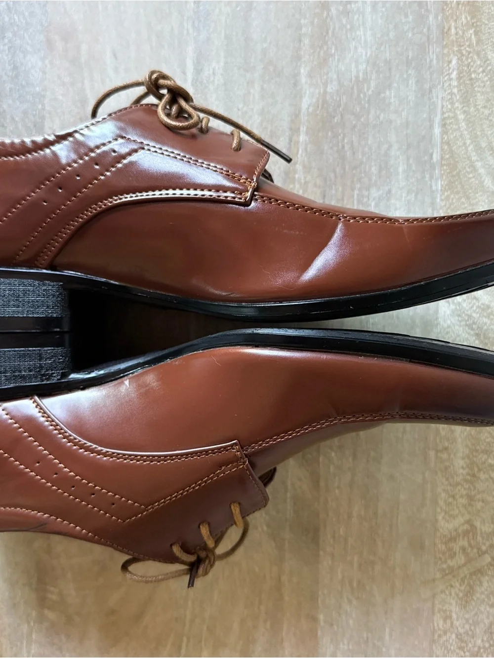 Men's Brown Dress Shoes Oxfords Cognac Lace-Up Business Formal Size 7.5